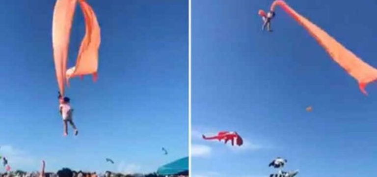 Bimba vola con aquilone