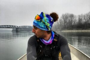 Gabriele Gregori in allenamento sul Po